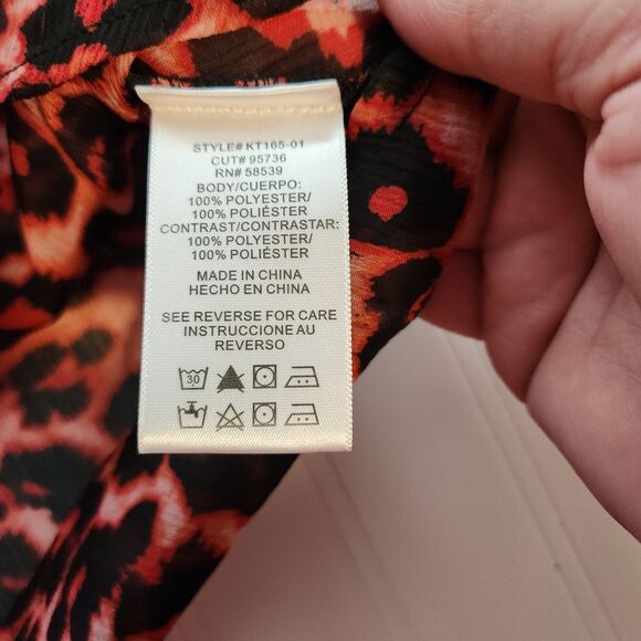 Kut From The Kloth Small Sheer Pink Animal Print Blouse - Picture 5 of 8